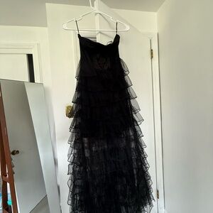 Elegant Black Ruffled Dress